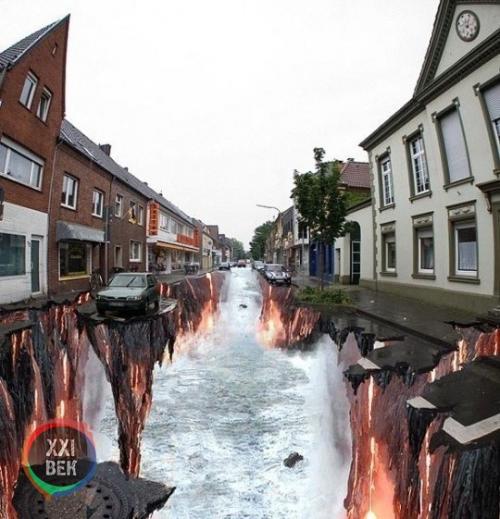 Самые большие и завораживающие 3D картины на асфальте от Эдгара Мюллера. 04