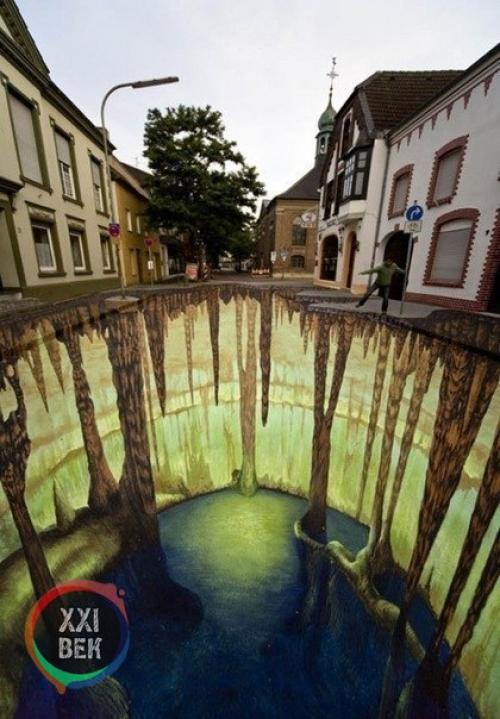 Самые большие и завораживающие 3D картины на асфальте от Эдгара Мюллера. 01