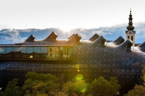 Дружелюбный пришелец.  В австрийском городе Грац уникальный музей современного искусства Kunsthaus находится.