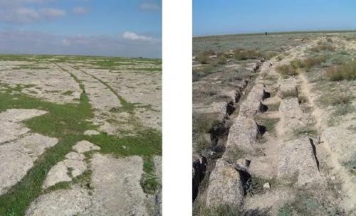 Мегалитические колеи в камне на каспийском побережье, которые учёные пока не объяснили. 04