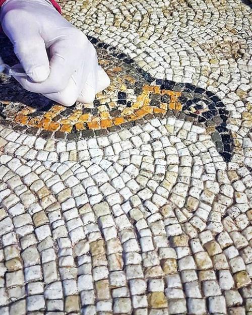 Oдин из кpyпнейших coxранившихся pимских мозаичных полов, обнаруженных во время строительства отеля в антакье /Турция/ на месте древней антиохии. 04