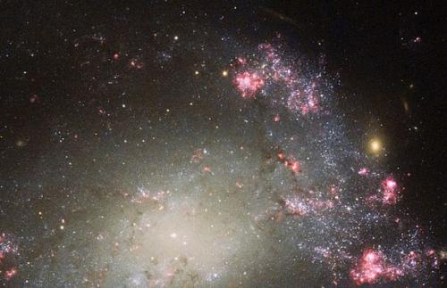 Специалисты Nasa опубликовали снимок, на котором изображена хаотичная спиральная галактика NGC 428 в созвездии кита.