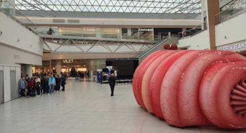 В ТЦ Veer Mall в Екатеринбурге можно насладиться неспешной прогулкой по прямой кишке и вылезти из ануса. 02