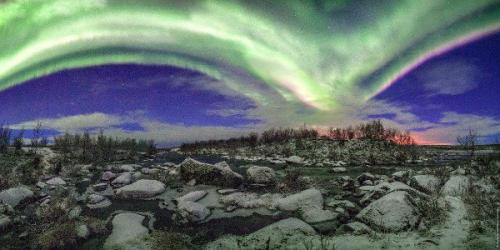 Северные сияния сегодня ночью в мурманской области от разных авторов. 06