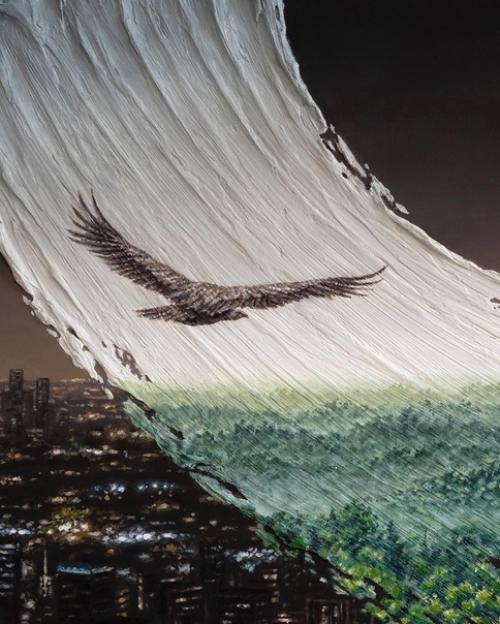 Акриловая работа Давида амбарцумяна под названием Дыши несет скрытый смысл. 05