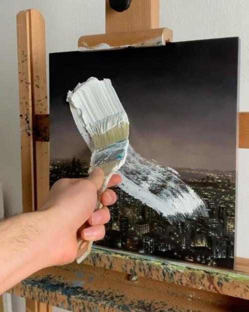 Акриловая работа Давида амбарцумяна под названием Дыши несет скрытый смысл. 02