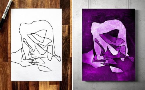 Художник каракули своего 3-летнего сына в абстрактное искусство превращает. 02