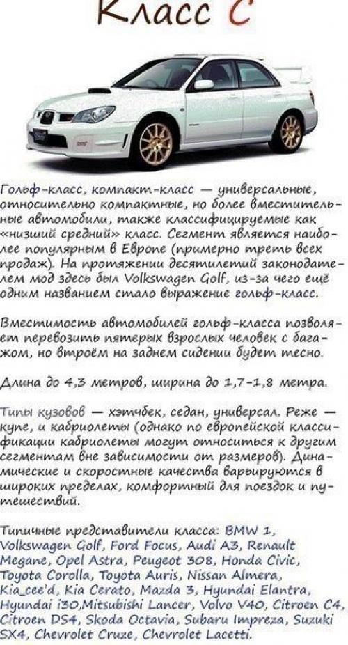 Классификация автомобилей. Очень интересная и полезная иформация как для водителей со стажем, так и для пешеходов. 02