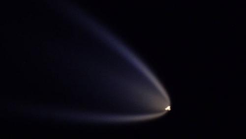 Космос.  Как выглядит полёт ракеты с борта мкс?