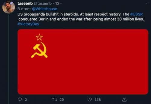 Комментарии под записью белого дома США, где говорится, что нацизм остановили Америка и Британия. 01