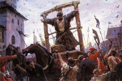 6 июня 1671 года на эшафоте болотной площади в Москве был казнен путем четвертования предводитель народного восстания, донской казак Степан Разин.  