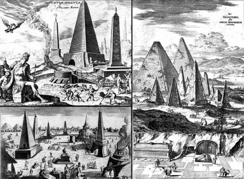 Почему египетские пирамиды на старых рисунках такие странные. 01