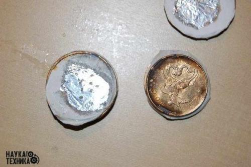 Как сделать батарейку из монет. 05