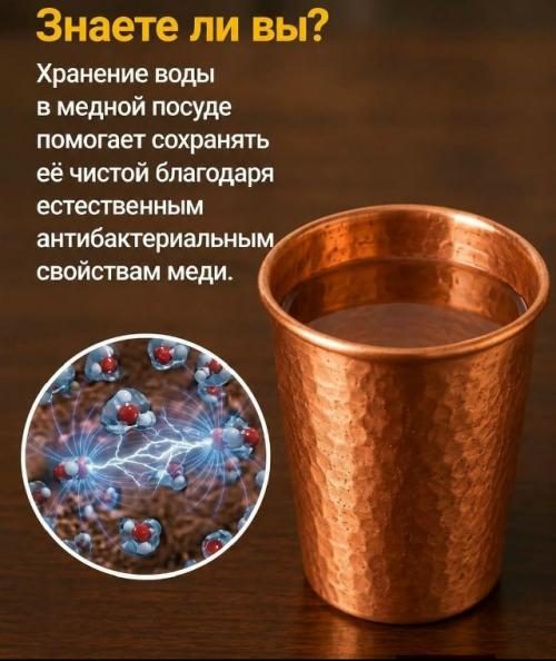 Медь используют для хранения воды уже многие тысячелетия.  